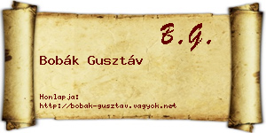 Bobák Gusztáv névjegykártya